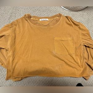 Free people cropped long sleeve tee size M